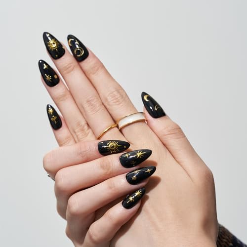 GLAMERMAID gothic star black press-ons