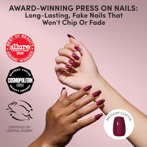 Medium Coffin Press On Nails Glossy