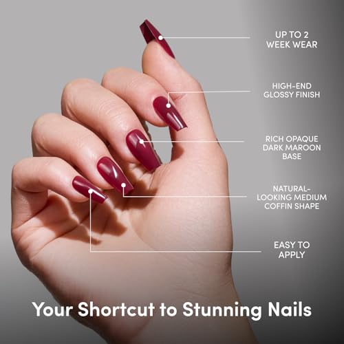 Medium Coffin Press On Nails Glossy