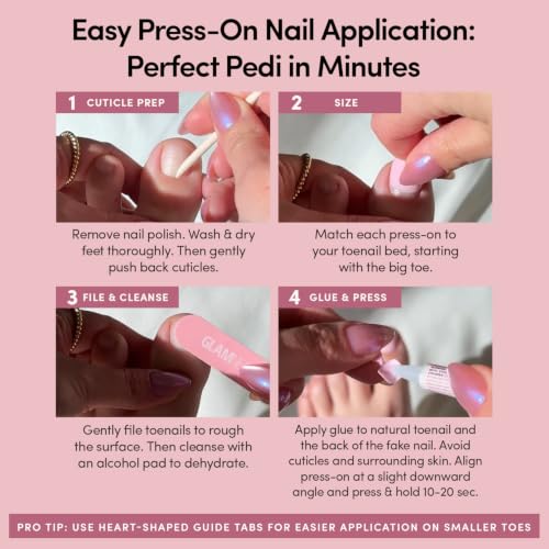 Glamnetic Press On Toenails - Natural