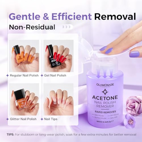Acetone Nail Polish Remover Pump Strong Polish Gel Removal 6.34oz