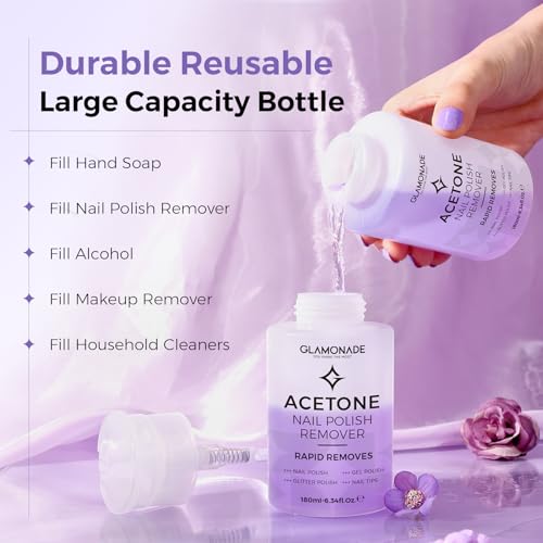 Acetone Nail Polish Remover Pump Strong Polish Gel Removal 6.34oz