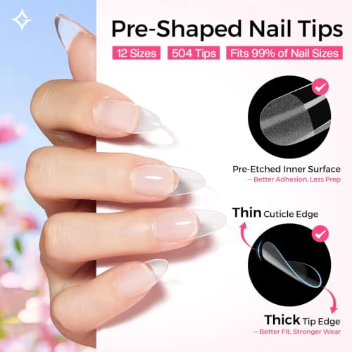 Nail Extension Starter Kit, Medium Almond