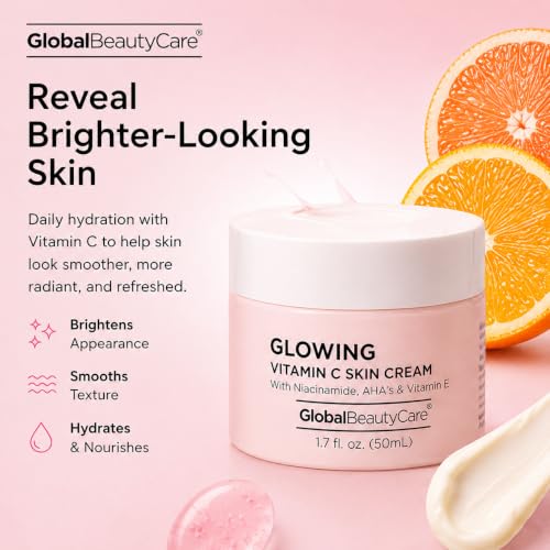 Glowing Vitamin C Skin Cream - Radiant Face Moisturizer to Improve Appearance of Uneven Sk
