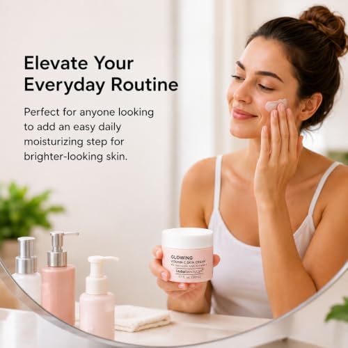 Glowing Vitamin C Skin Cream - Radiant Face Moisturizer to Improve Appearance of Uneven Sk