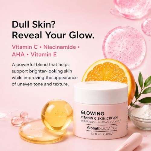 Glowing Vitamin C Skin Cream - Radiant Face Moisturizer to Improve Appearance of Uneven Sk