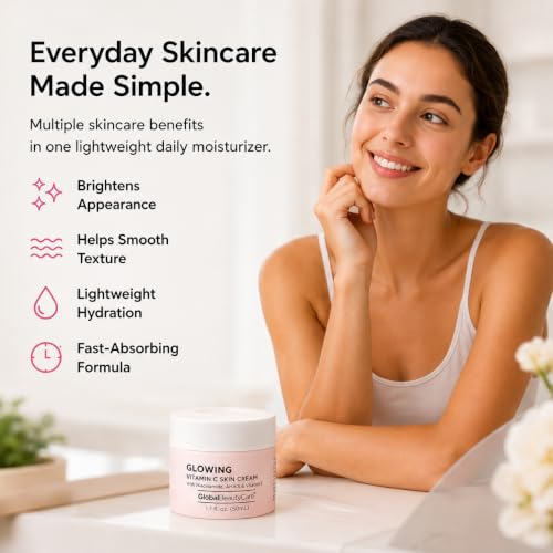 Glowing Vitamin C Skin Cream - Radiant Face Moisturizer to Improve Appearance of Uneven Sk