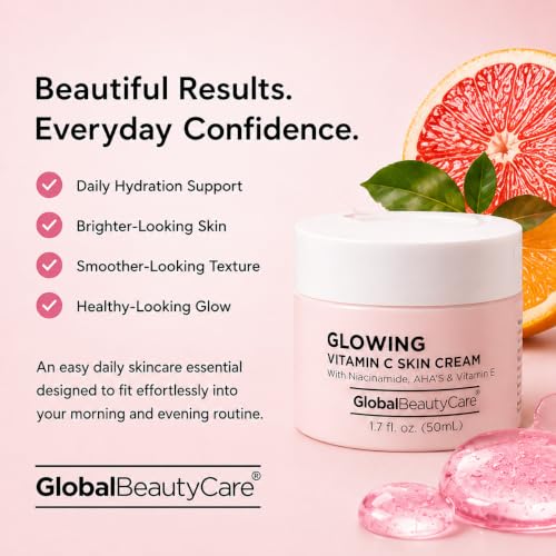 Glowing Vitamin C Skin Cream - Radiant Face Moisturizer to Improve Appearance of Uneven Sk