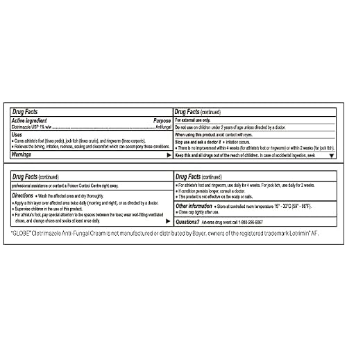 Clotrimazole Cream 1% Antifungal Itch Relief Treatment