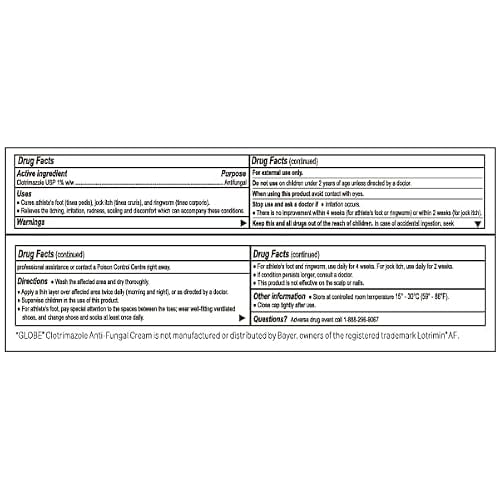 Clotrimazole Cream 1% Antifungal Itch Relief Treatment