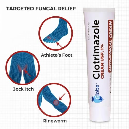 Globe Clotrimazole Cream 1% Antifungal Itch Relief Treatment
