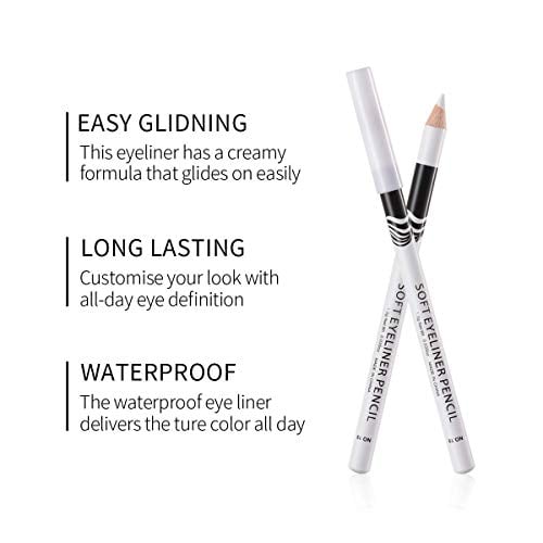 12 PCS White Eyebrow Eyeliner Pencils