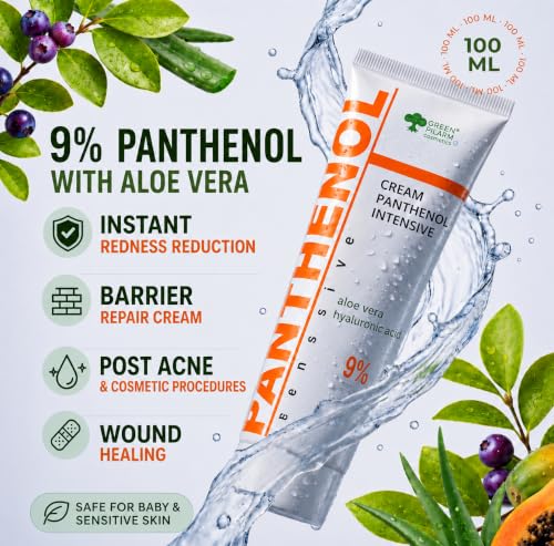 Barrier Repair Cream with 9% Panthenol & Aloe - Soothing Healing Moisturizer for Face & Bo