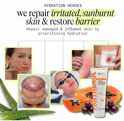 Barrier Repair Cream with 9% Panthenol & Aloe - Soothing Healing Moisturizer for Face & Bo