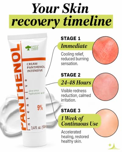 Barrier Repair Cream with 9% Panthenol & Aloe - Soothing Healing Moisturizer for Face & Bo