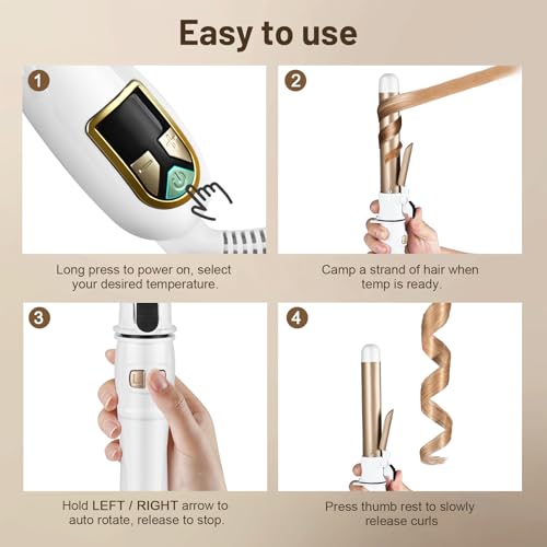 Auto Rotating Curling Iron 1-Inch Ceramic Dual Voltage