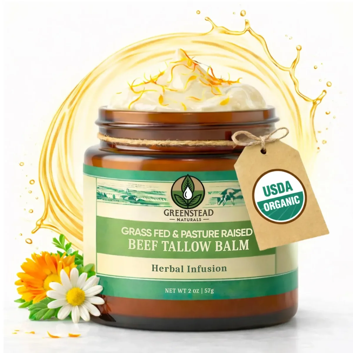 Organic Beef Tallow for Skin with Jojoba Oil and Cocoa Butter – Unscented