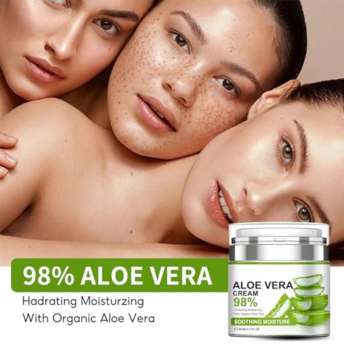 Aloe Vera Moisturizer Facial Cream,Facial Cream With 98% Organic Aloe Ve