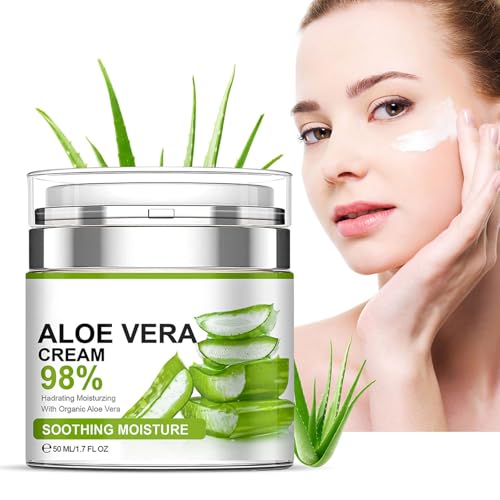 Aloe Vera Moisturizer Facial Cream,Facial Cream With 98% Organic Aloe Ve