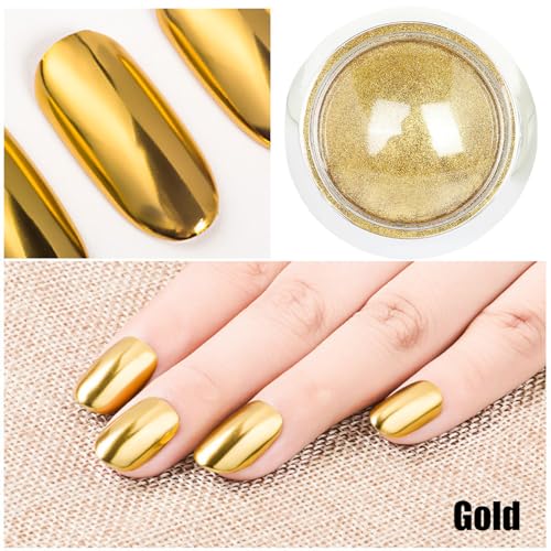 Gold and Silver Chrome Nail Powder Set