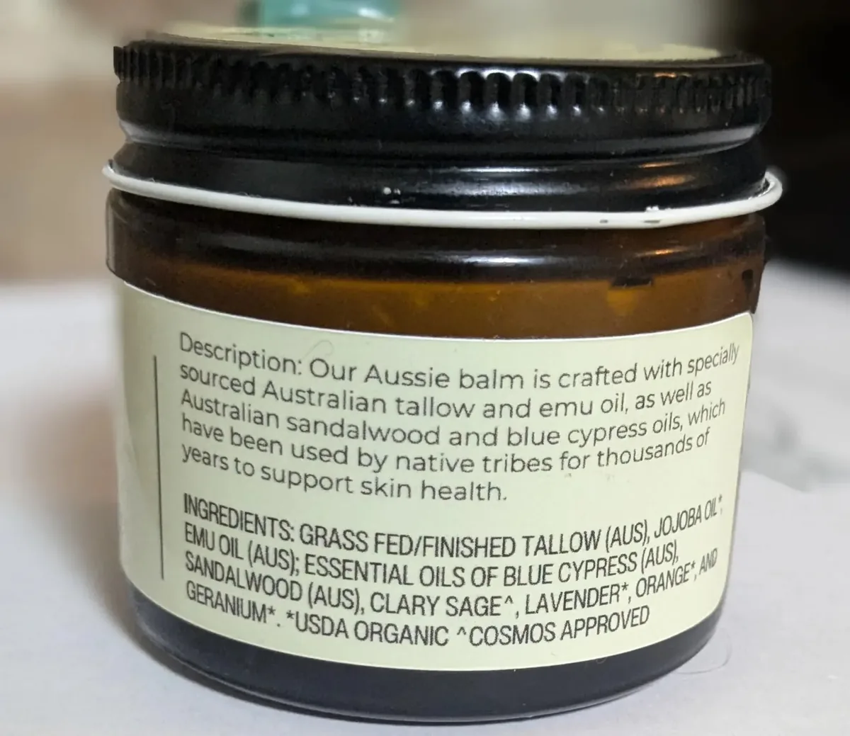 Handmade Blue Outback Australian Whipped Tallow Balm with Emu, Jojoba, Sandalwood, and Blue Cypress