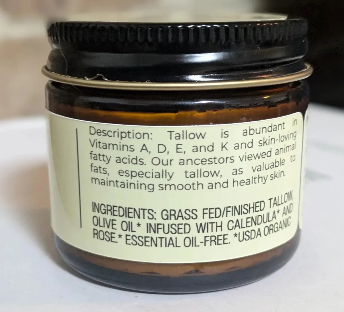 Handmade Whipped Tallow Balm (Unscented/Herb-Infused) 1.3 oz