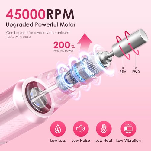 Professional Electric Nail Drill 45000RPM Cordless