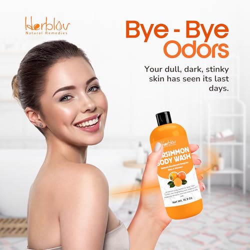 Persimmon Body Wash for Body Odor Control – Purifying Deodorizing Soap for Eliminating Odo