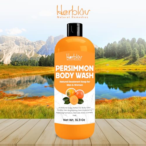 Persimmon Body Wash for Body Odor Control – Purifying Deodorizing Soap for Eliminating Odo