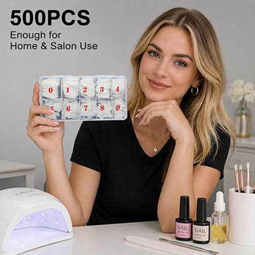 500PCS White False Nails Tips