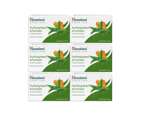 Purifying Neem & Turmeric Cleansing Bar Soap,Bath Soap Bars,6 Pack