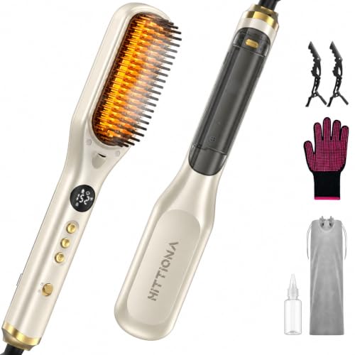 Steam Hair Straightener Brush for Women