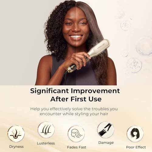Steam Hair Straightener Brush for Women