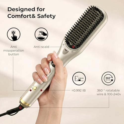 Steam Hair Straightener Brush for Women