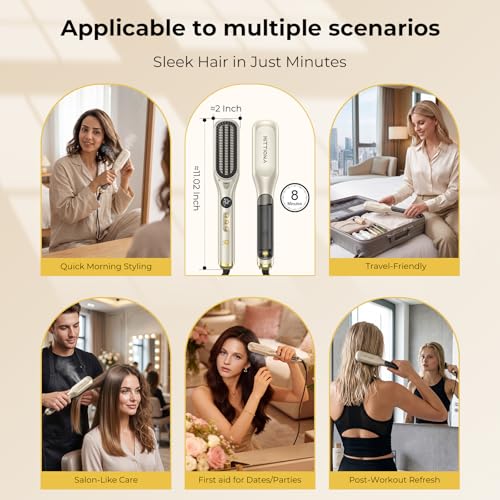 Steam Hair Straightener Brush for Women