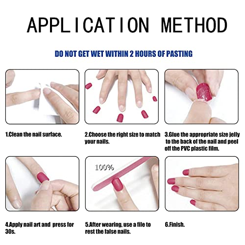 Short Press on Nails Square Fake Nails with Nail Glue Red False Nails with Solid Color Art