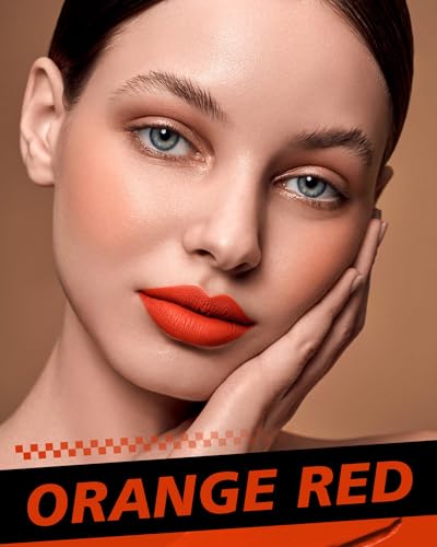 Orange Lipstick Long Lasting Matte Liquid Lipsticks for Women