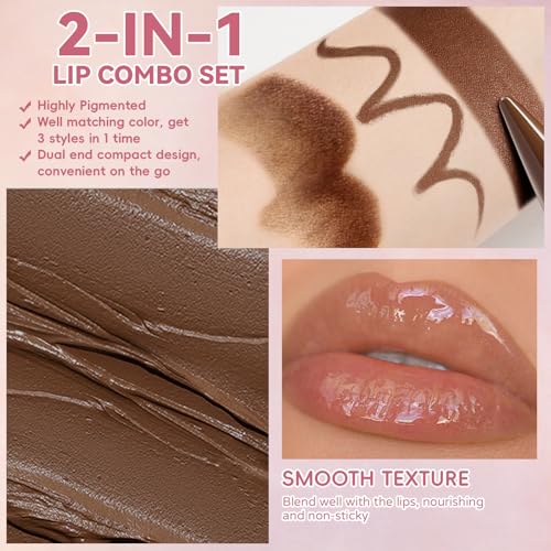 Lip Liner Gloss Lip Combo Set