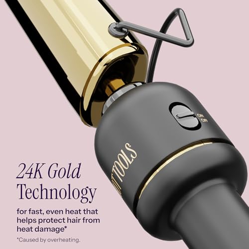 24K Gold Extended Barrel Oval Tapered Curling Wand