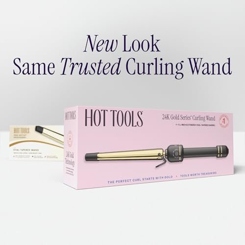 24K Gold Extended Barrel Oval Tapered Curling Wand