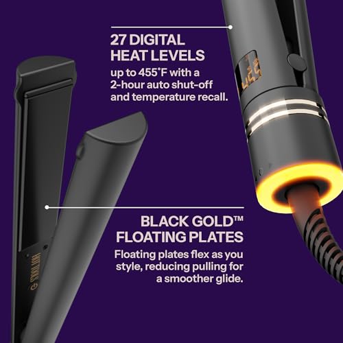 Pro Artist Black Gold Ionic Flat Iron 1-Inch