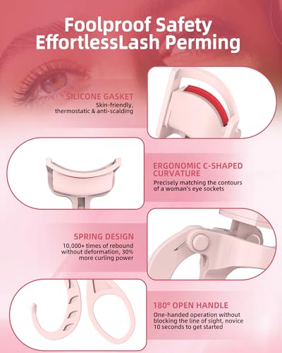 Heated Eyelash Curler Anti-Burn Pink