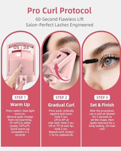 Heated Eyelash Curler Anti-Burn Pink