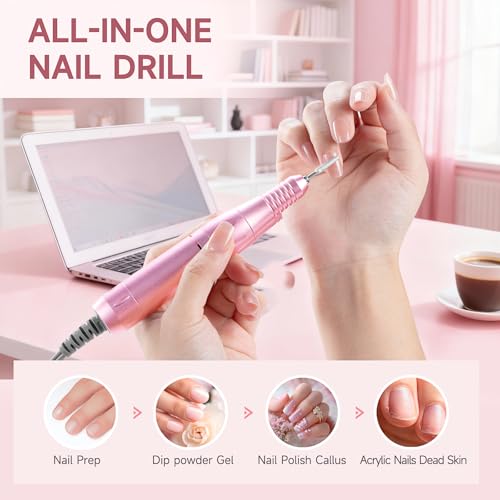 Professional Nail Drill 45000RPM Rechargeable Cordless