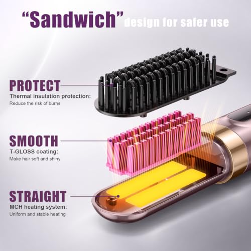 Go Brush Pro Cordless Straightener 4000mAh USB-C