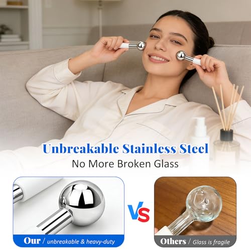 ideayard Under Eye Ice Globes for Facials, Stainless