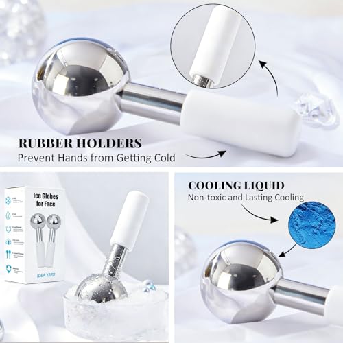 ideayard Under Eye Ice Globes for Facials, Stainless