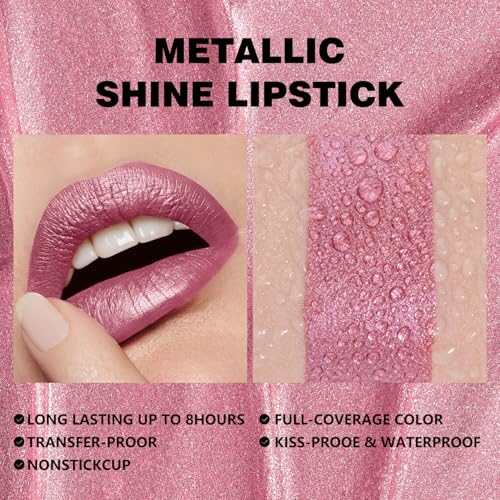 Metallic Rose Mauve Liquid Lipstick –Waterproof & Quick Dry | Super Stay High Impact lip s