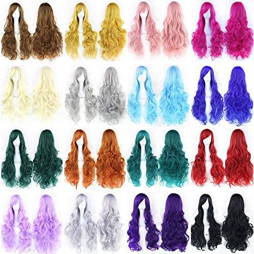 Long Curly Blue Cosplay Wig