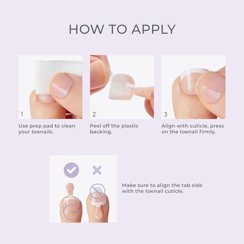 Blanc Chic No Glue Press On Toenails